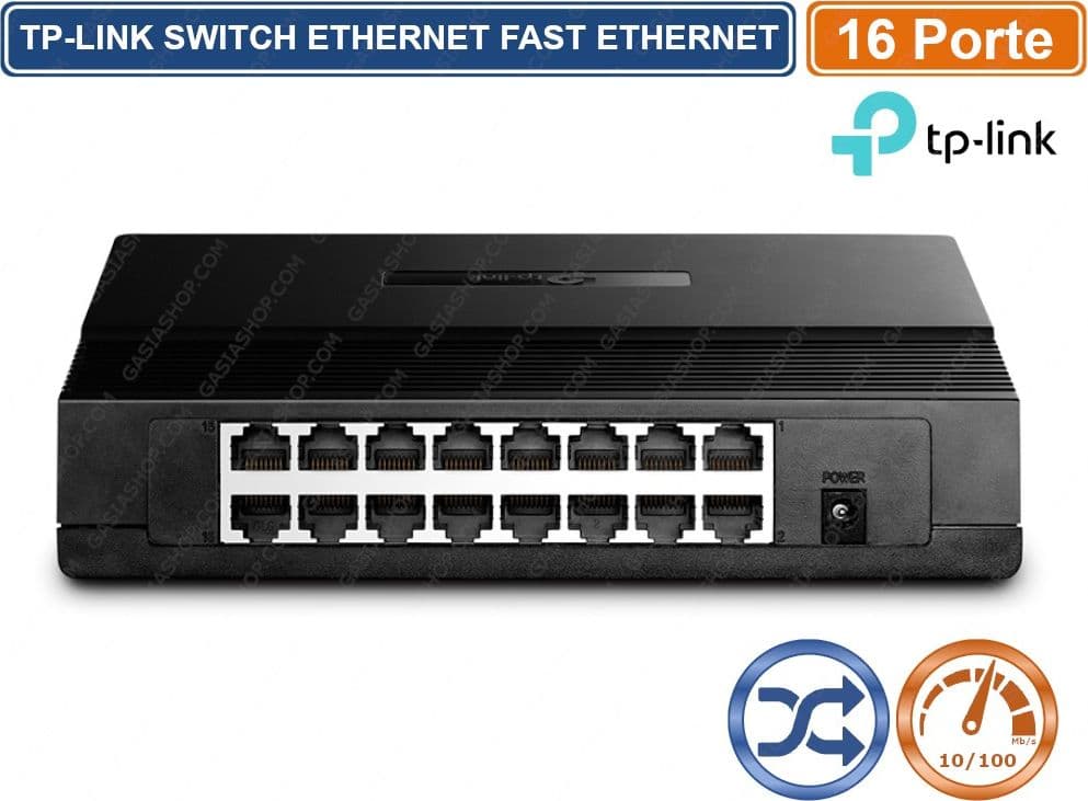 HUB DI RETE SWITCH ETHERNET 16 PORTE 10 / 100 Mbps TP-LINK TL-SF1016D - 2