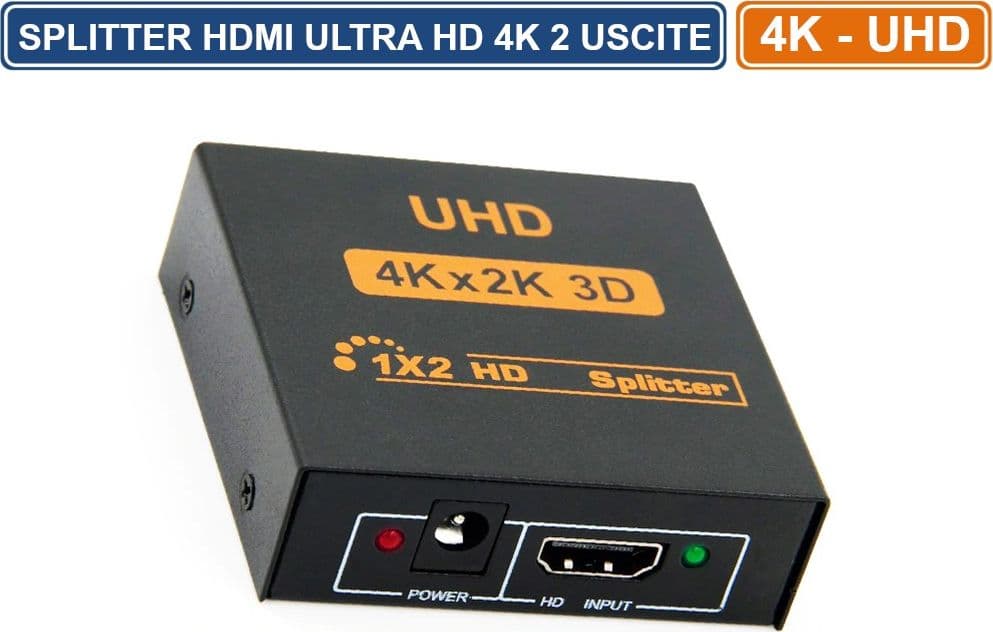 SPLITTER SDOPPIATORE SEGNALE HDMI ULTRA HD 4K 3D 2 USCITE - 3