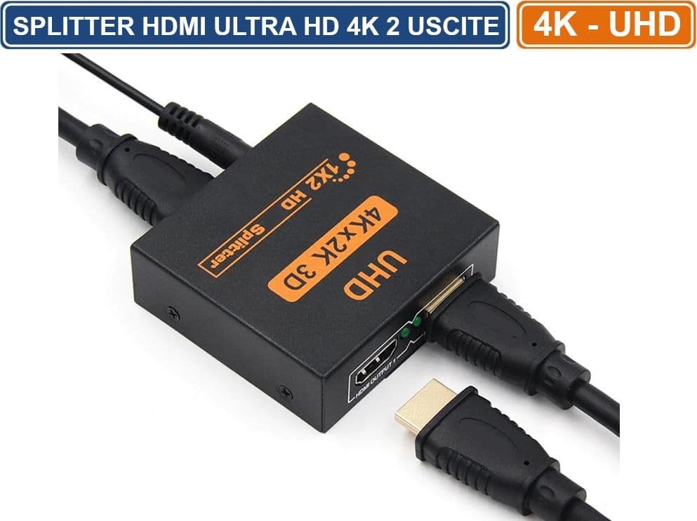 SPLITTER SDOPPIATORE SEGNALE HDMI ULTRA HD 4K 3D 2 USCITE - 4