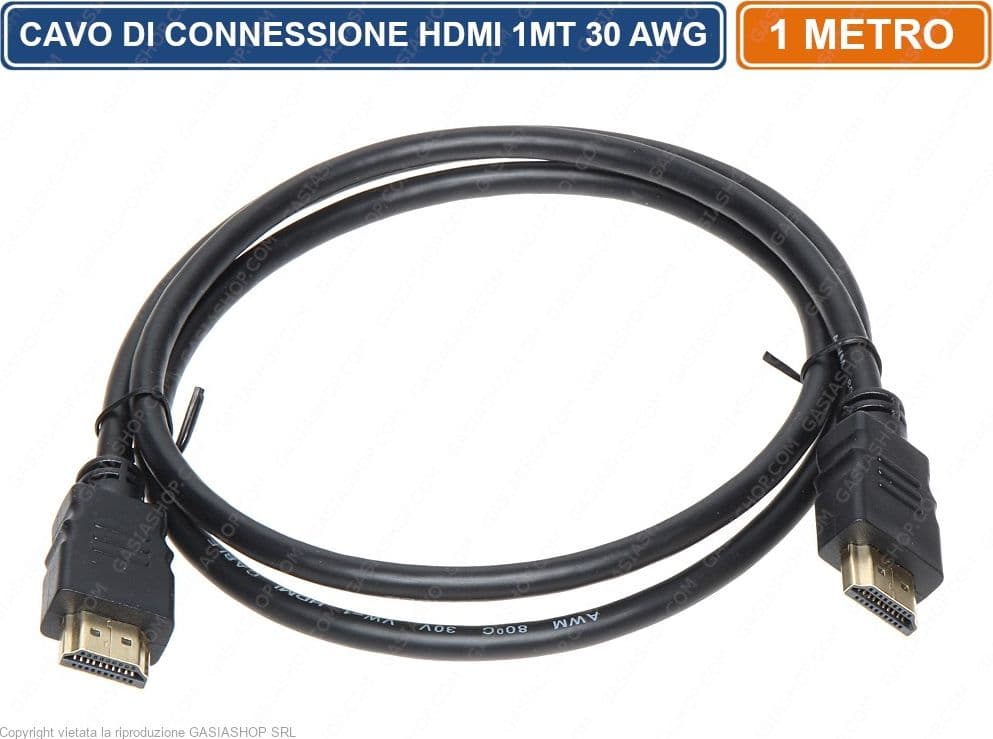 CAVO INTERFACCIA MULTIMEDIALE ALTA DEFINIZIONE HDMI DA 1M METRO 30 AWG
