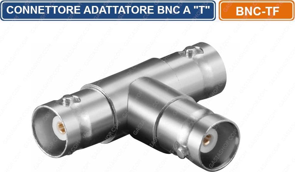 CONNETTORE ADATTATORE SDOPPIATORE BNC A "T" 3 CONNESSIONI FEMMINA CCTV DVR