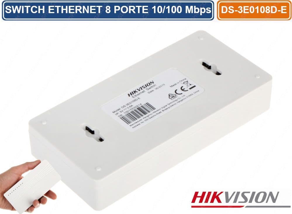 HIKVISION HUB DI RETE SWITCH ETHERNET 8 PORTE 10 / 100 Mbps DS-3E0108D-E - 4