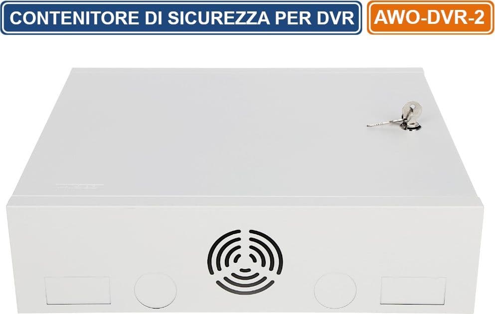 CONTENITORE METALLICO DI SICUREZZA CON CHIAVE PER DVR MONTAGGIO VERTICALE - 4