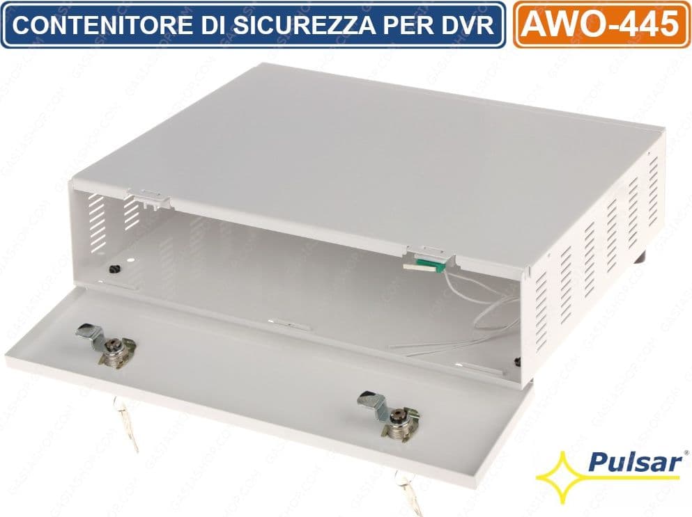 PULSAR AWO-445 CONTENITORE METALLICO DI SICUREZZA PER DVR MONTAGGIO ORIZZONTALE TAMPER - 3