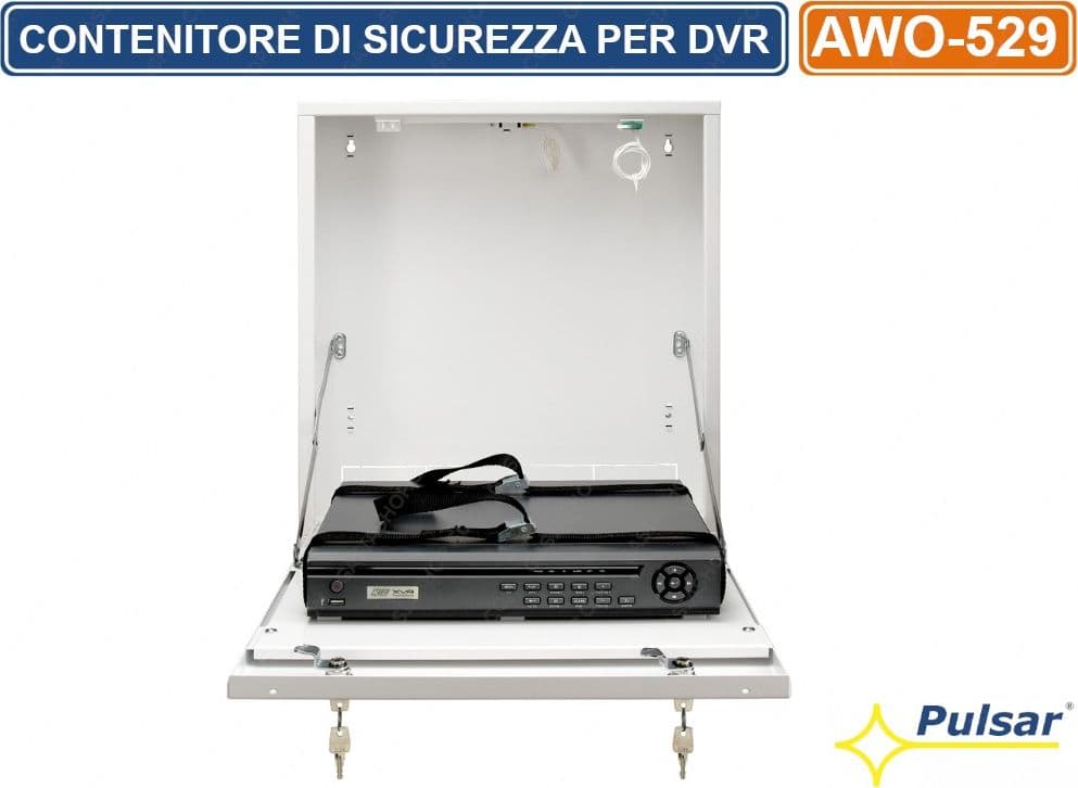 PULSAR AWO-529 CONTENITORE METALLICO DI SICUREZZA PER DVR MONTAGGIO VERTICALE TAMPER