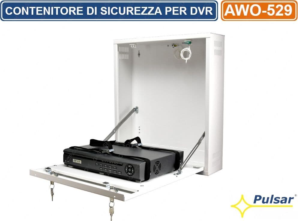 PULSAR AWO-529 CONTENITORE METALLICO DI SICUREZZA PER DVR MONTAGGIO VERTICALE TAMPER - 2