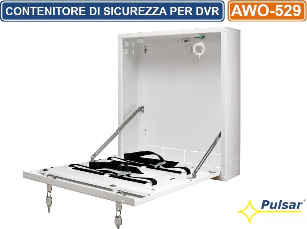 PULSAR AWO-529 CONTENITORE METALLICO DI SICUREZZA PER DVR MONTAGGIO VERTICALE TAMPER - 3