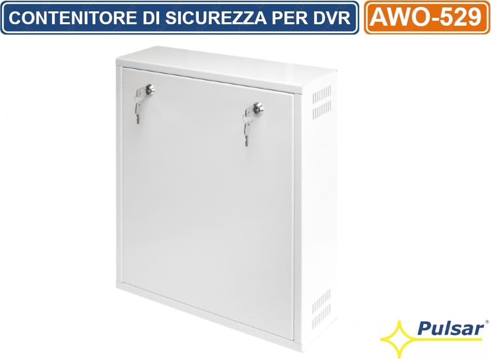 PULSAR AWO-529 CONTENITORE METALLICO DI SICUREZZA PER DVR MONTAGGIO VERTICALE TAMPER - 4