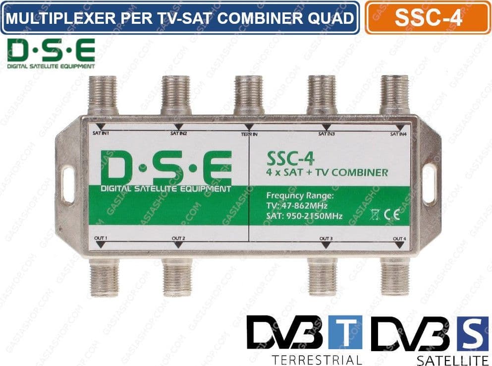 MULTIPLEXER COMBINATORE SEGNALE SAT + SEGNALE ANTENNA 4 SAT 1 TV 4 USCITE COMBO - 2