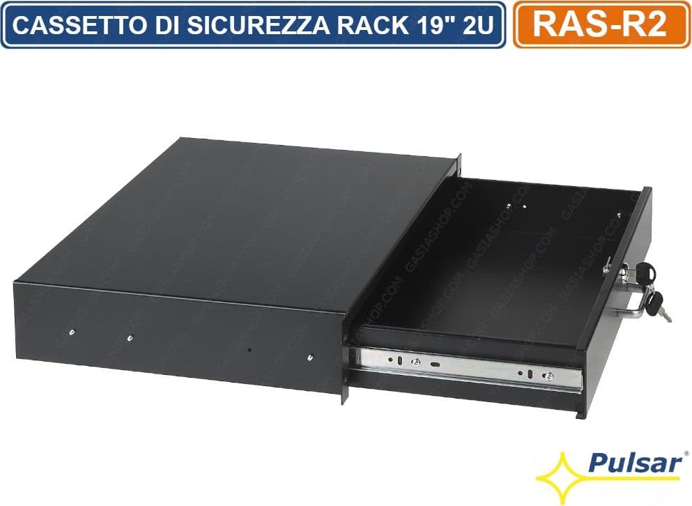 CASSETTO ALLOGGIAMENTO DI SICUREZZA PER ARMADIO RACK 19" 2U - 2