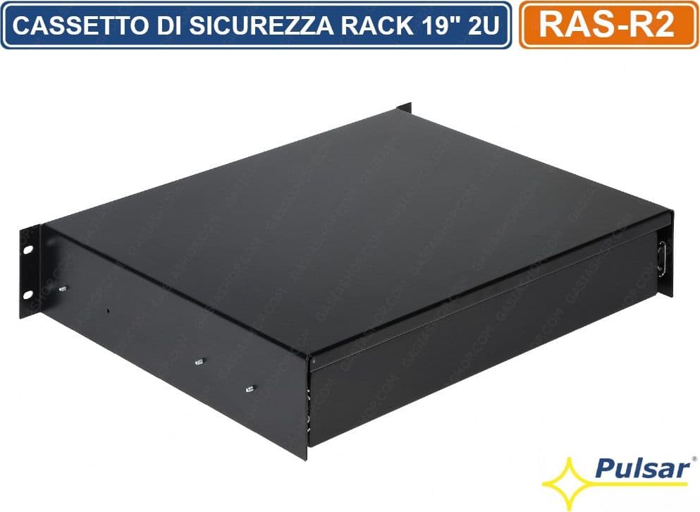 CASSETTO ALLOGGIAMENTO DI SICUREZZA PER ARMADIO RACK 19" 2U - 3