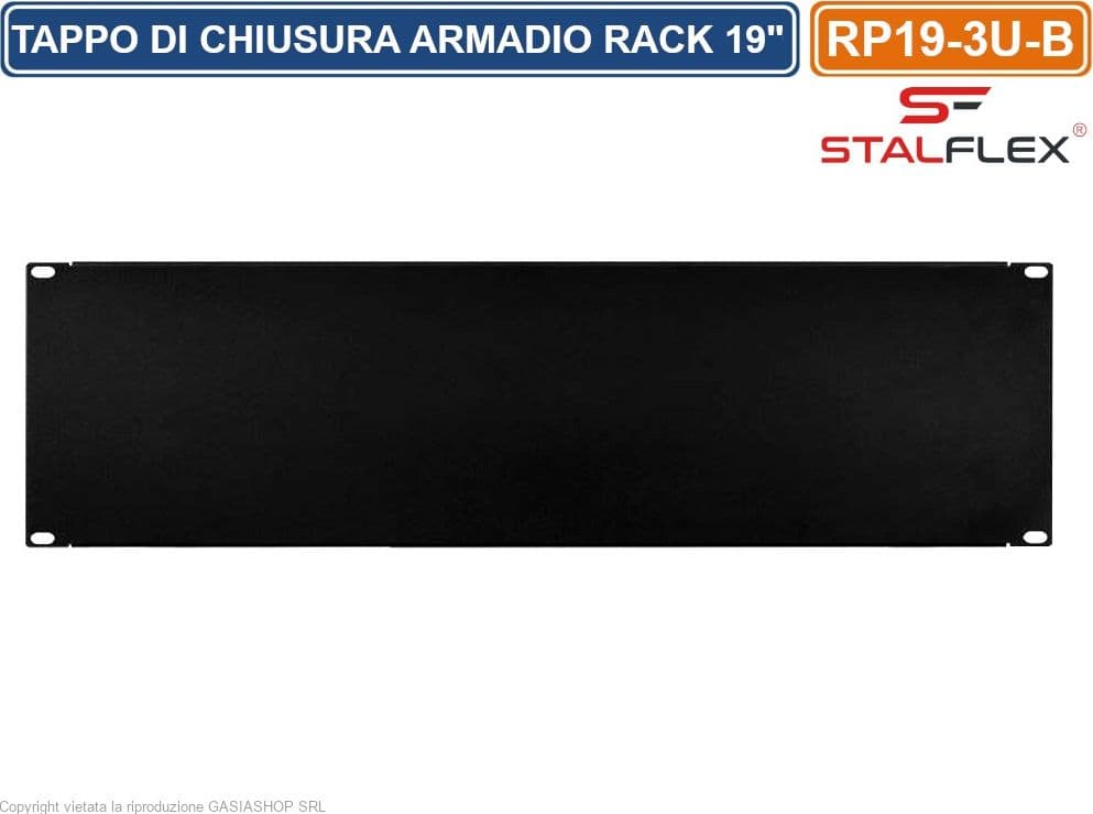 TAPPO DI CHIUSURA PANNELLO CIECO 3U PER SPAZI VUOTI IDONEO PER ARMADI RACK 19" - 2