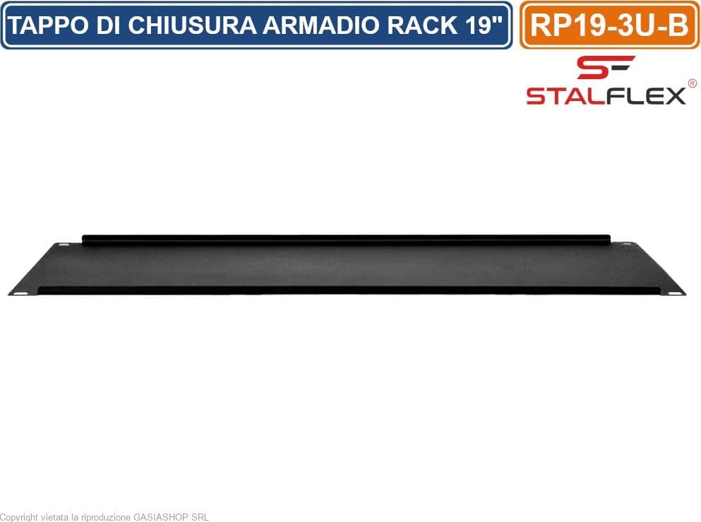 TAPPO DI CHIUSURA PANNELLO CIECO 3U PER SPAZI VUOTI IDONEO PER ARMADI RACK 19" - 3