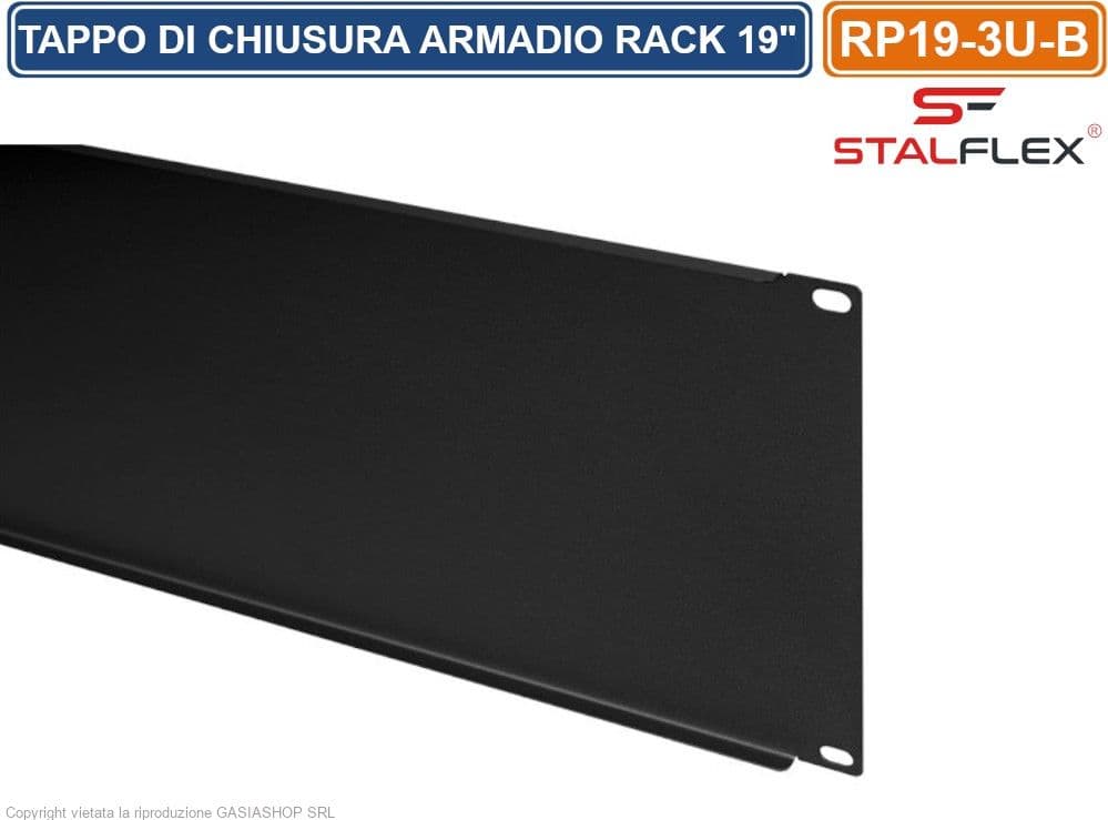 TAPPO DI CHIUSURA PANNELLO CIECO 3U PER SPAZI VUOTI IDONEO PER ARMADI RACK 19" - 4