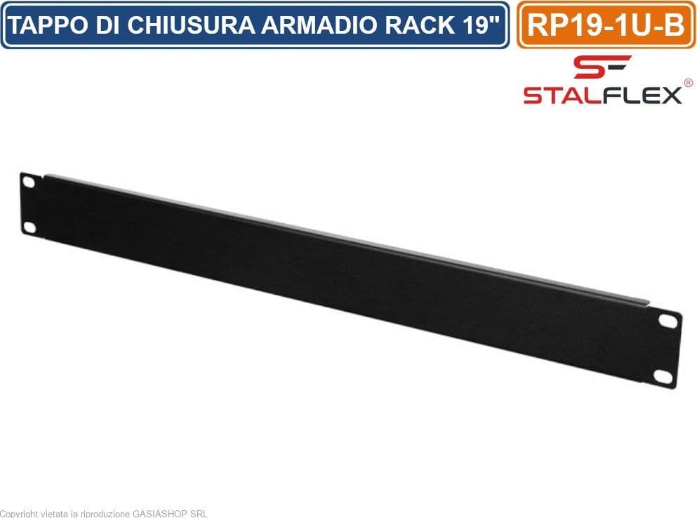 TAPPO DI CHIUSURA PANNELLO CIECO 1U PER SPAZI VUOTI IDONEO PER ARMADI RACK 19" - 6