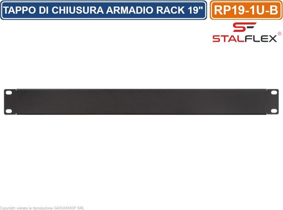 TAPPO DI CHIUSURA PANNELLO CIECO 1U PER SPAZI VUOTI IDONEO PER ARMADI RACK 19" - 2