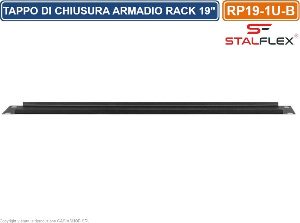 TAPPO DI CHIUSURA PANNELLO CIECO 1U PER SPAZI VUOTI IDONEO PER ARMADI RACK 19" - 3