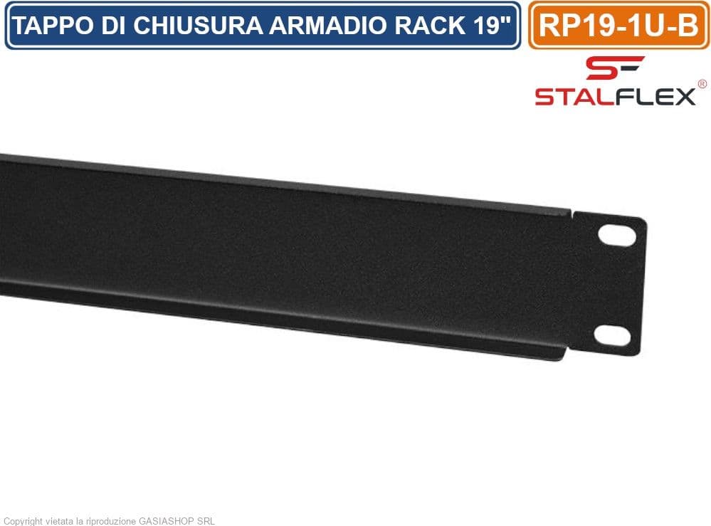 TAPPO DI CHIUSURA PANNELLO CIECO 1U PER SPAZI VUOTI IDONEO PER ARMADI RACK 19" - 4