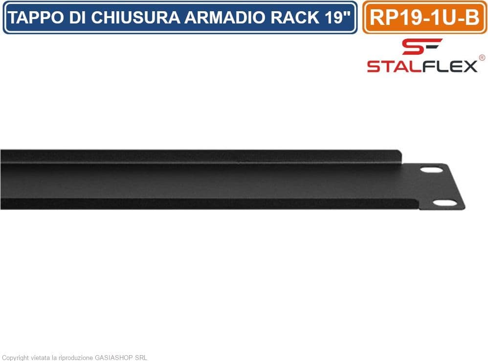 TAPPO DI CHIUSURA PANNELLO CIECO 1U PER SPAZI VUOTI IDONEO PER ARMADI RACK 19" - 5