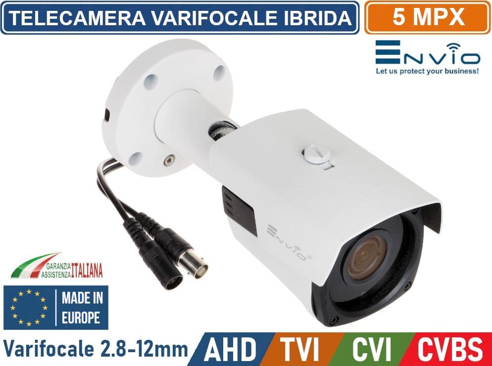 TELECAMERA IBRIDA 4in1 AHD TVI CVI CVBS VARIFOCALE 2,8-12mm 5MP IP65 VISIONE NOTTURNA 40 METRI - 2