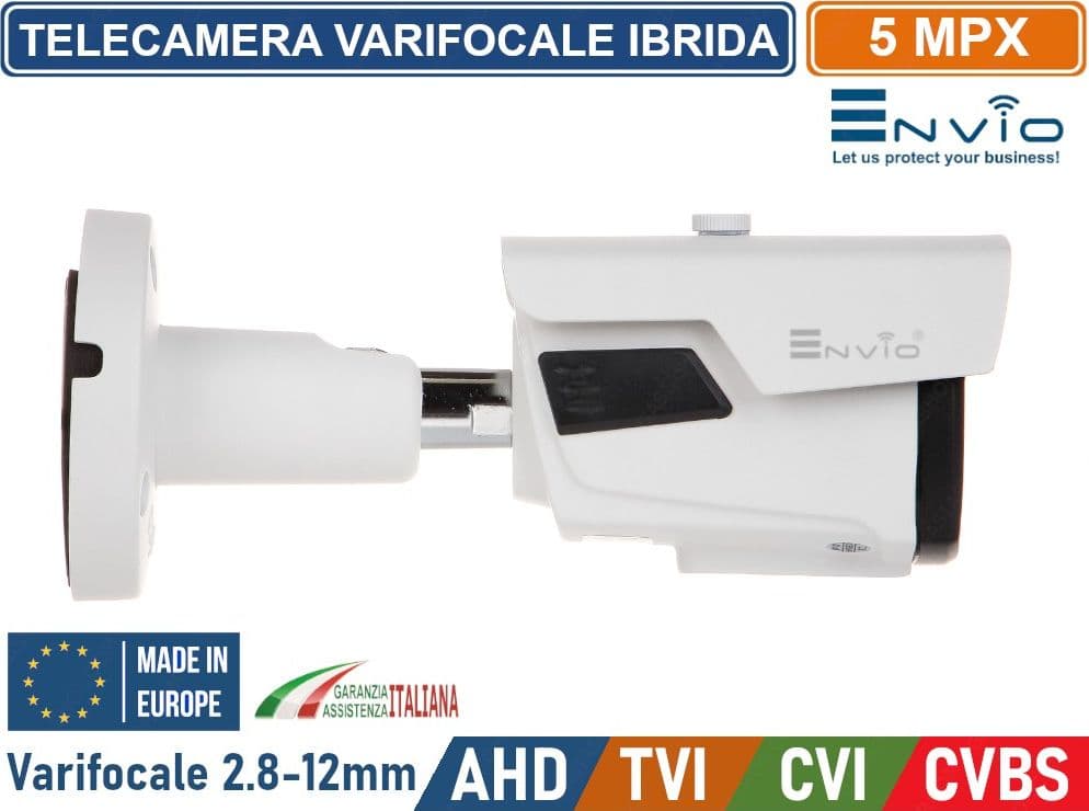 TELECAMERA IBRIDA 4in1 AHD TVI CVI CVBS VARIFOCALE 2,8-12mm 5MP IP65 VISIONE NOTTURNA 40 METRI - 3