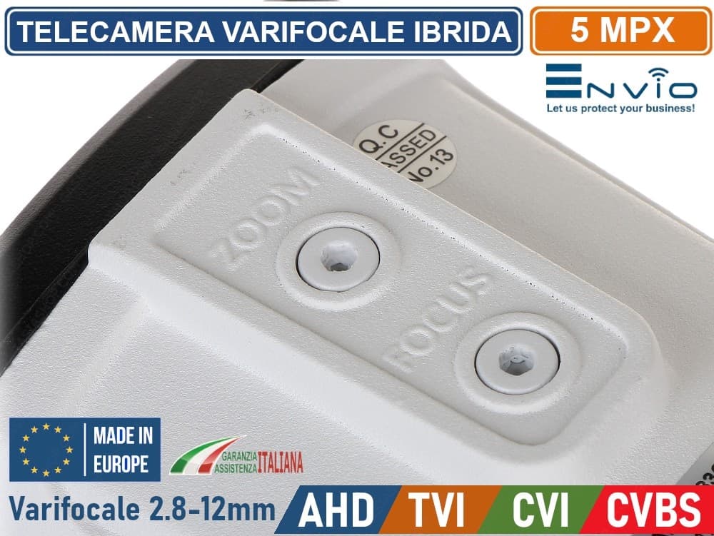 TELECAMERA IBRIDA 4in1 AHD TVI CVI CVBS VARIFOCALE 2,8-12mm 5MP IP65 VISIONE NOTTURNA 40 METRI - 4