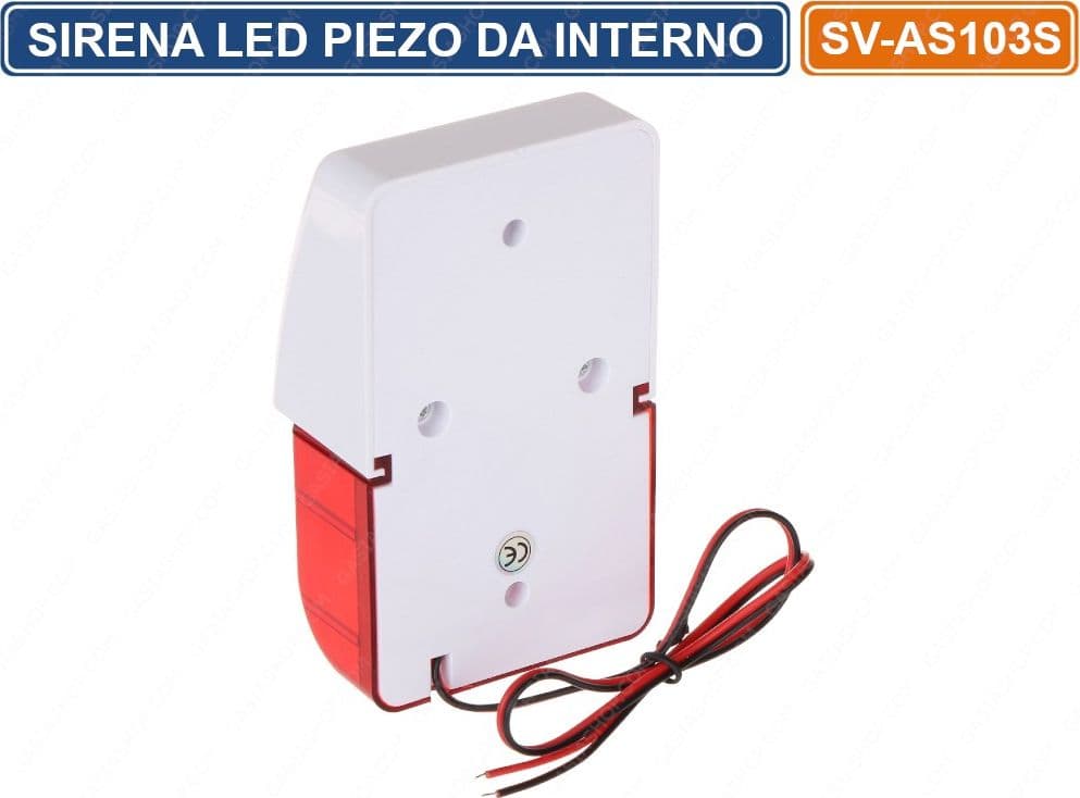 SIRENA PIEZOELETTRICO DA INTERNO LED AVVISO ACUSTICO OTTICO PER SISTEMI ALLARME - 2