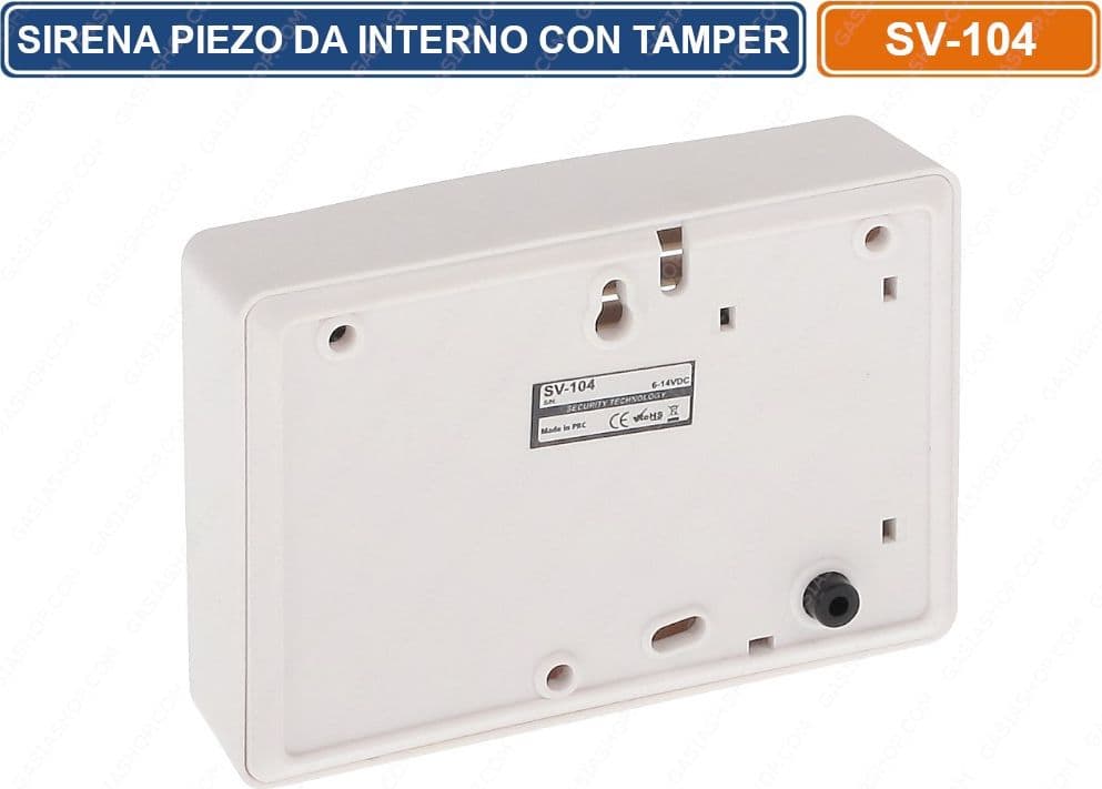 SIRENA SEGNALATORE PIEZO DA INTERNO PER SISTEMI ALLARME CON PROTEZIONE TAMPER - 2