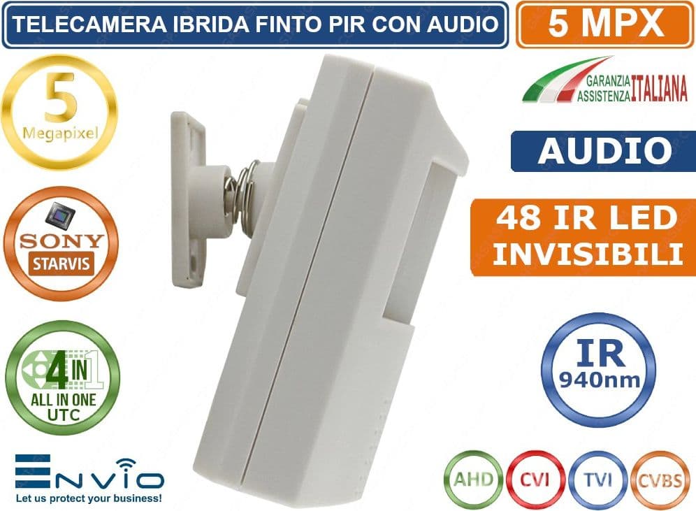 TELECAMERA IBRIDA 4 IN 1 FINTO PIR 5 MP LENTE DA 3.7mm 48 IR LED INVISIBILI 940NM UTC OSD MENU - 3