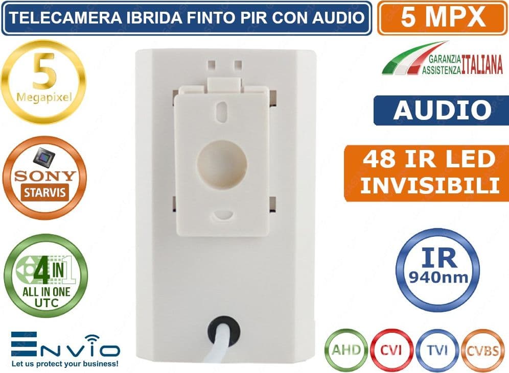 TELECAMERA IBRIDA 4 IN 1 FINTO PIR 5 MP LENTE DA 3.7mm 48 IR LED INVISIBILI 940NM UTC OSD MENU - 4
