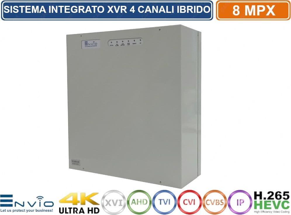 XVR DVR ERMETICO IN BOX METALLICO 6in1 AHD CVI TVI CVBS IP 4 CANALI UTC ULTRA HD 4K 8MP P2P CLOUD XMEYE HDMI WIFI READY - 2