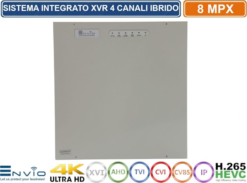 XVR DVR ERMETICO IN BOX METALLICO 6in1 AHD CVI TVI CVBS IP 4 CANALI UTC ULTRA HD 4K 8MP P2P CLOUD XMEYE HDMI WIFI READY - 3