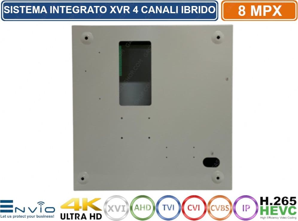 XVR DVR ERMETICO IN BOX METALLICO 6in1 AHD CVI TVI CVBS IP 4 CANALI UTC ULTRA HD 4K 8MP P2P CLOUD XMEYE HDMI WIFI READY - 4