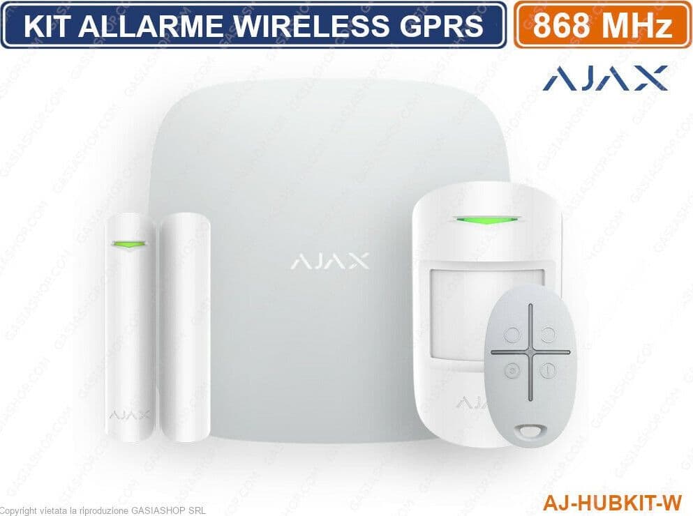 KIT ANTIFURTO ALLARME WIRELESS AJAX 	AJ-HUBKIT-W LAN GPRS GSM APP MOBILE SMART HOME