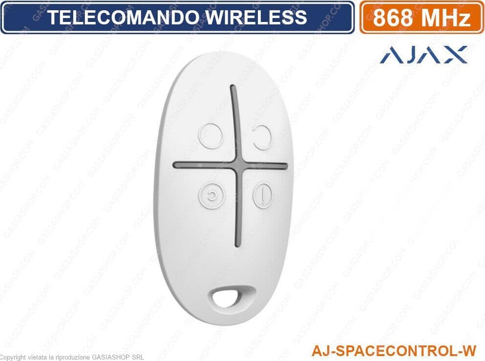 TELECOMANDO ALLARME AJAX SPACECONTROL SENZA FILI 868MHZ CONTROLLO REMOTO BIANCO