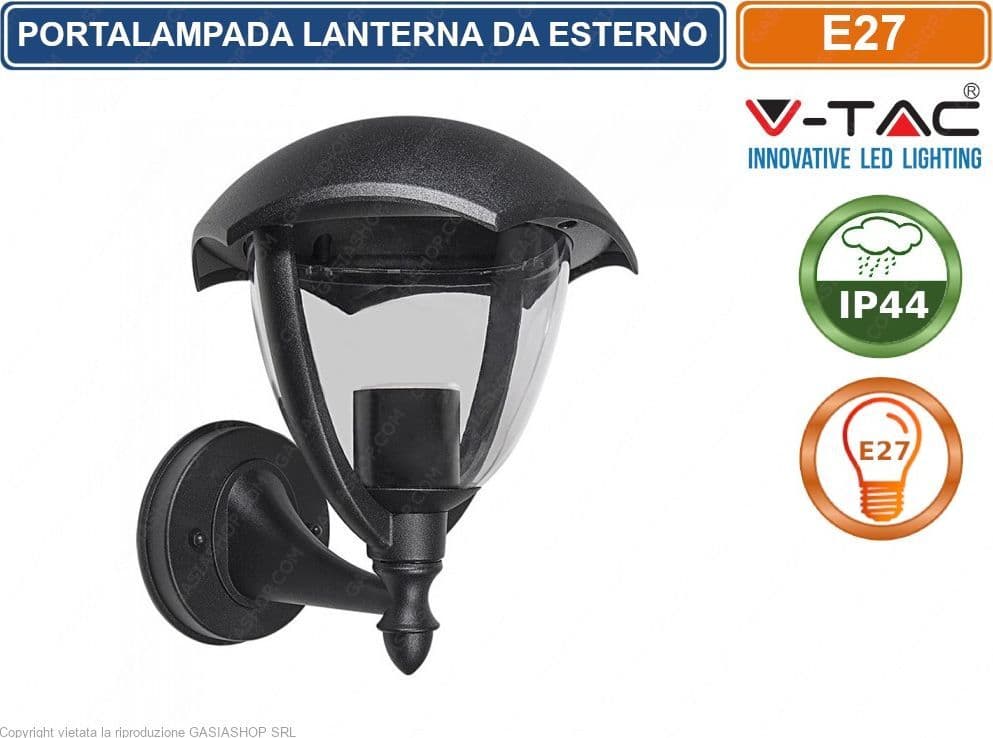 V-TAC VT-730 PORTALAMPADA DA GIARDINO WALL LIGHT DA MURO PER LAMPADINE E27 - SKU 7046 - 2