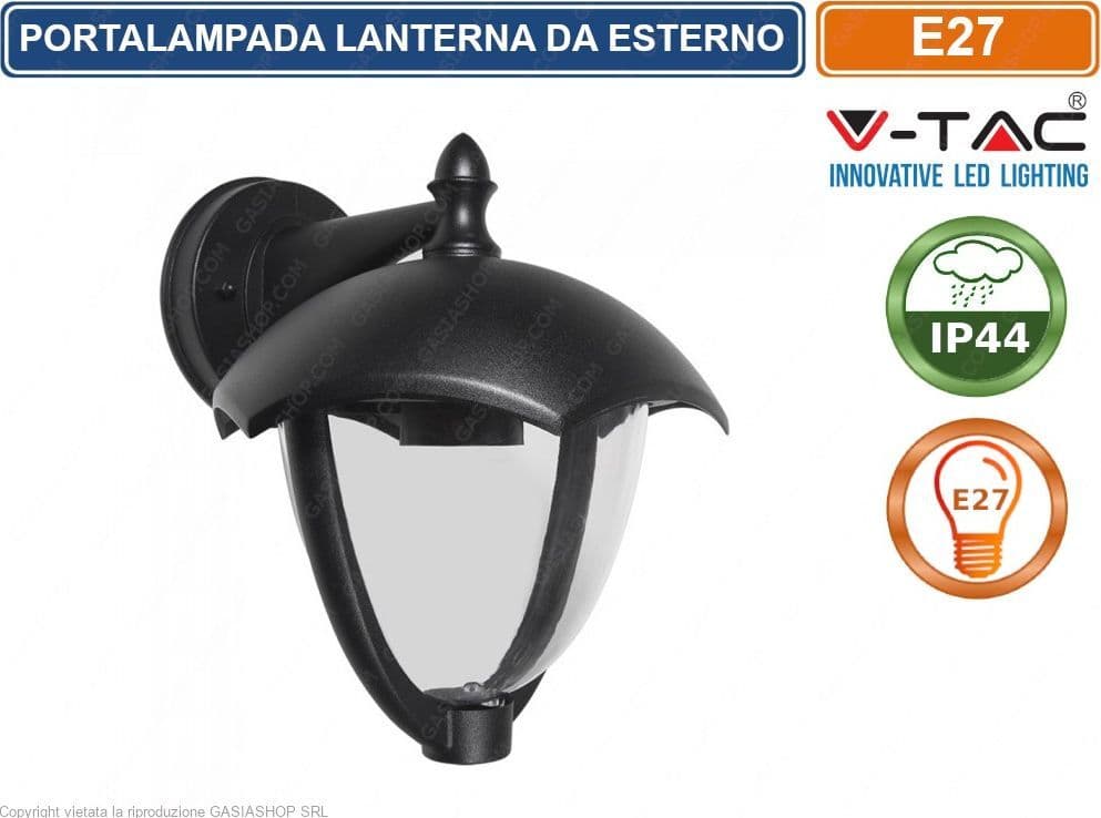 V-TAC VT-731 PORTALAMPADA DA GIARDINO WALL LIGHT DA MURO PER LAMPADINE E27 - SKU 7047 - 2