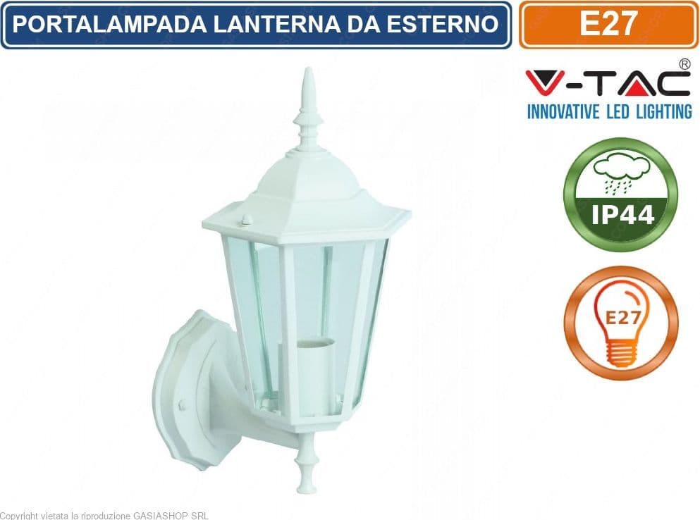 V-TAC VT-749 PORTALAMPADA DA GIARDINO WALL LIGHT DA MURO PER LAMPADINE E27 - SKU 7067 - 2