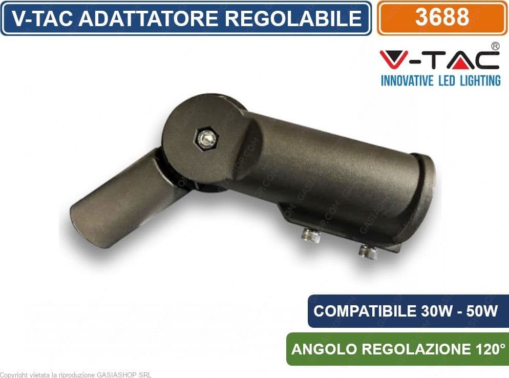 V-TAC VT-795 ADATTATORE REGOLABILE PER LAMPADE ARMATURE STRADALI 30W E 50W - SKU 3668 - 2