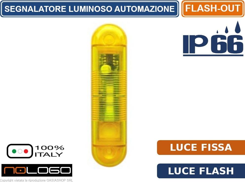 SEGNALATORE LUMINOSO CON SCHEDA ELETTRONICA A LUCE LED FLASH-IN LAMPEGGIANTE E FISSA DA ESTERNO IP66 - 2