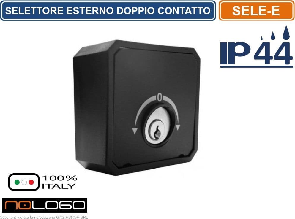 SELETTORE DA ESTERNO A DOPPIO CONTATTO CON CHIAVI SELE-E - AUTOMAZIONE CANCELLO IP44 - 2