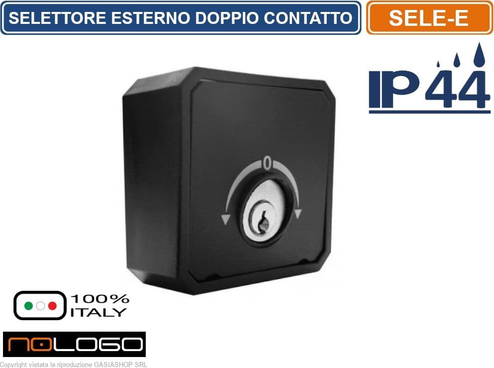SELETTORE DA ESTERNO A DOPPIO CONTATTO CON CHIAVI SELE-E - AUTOMAZIONE CANCELLO IP44