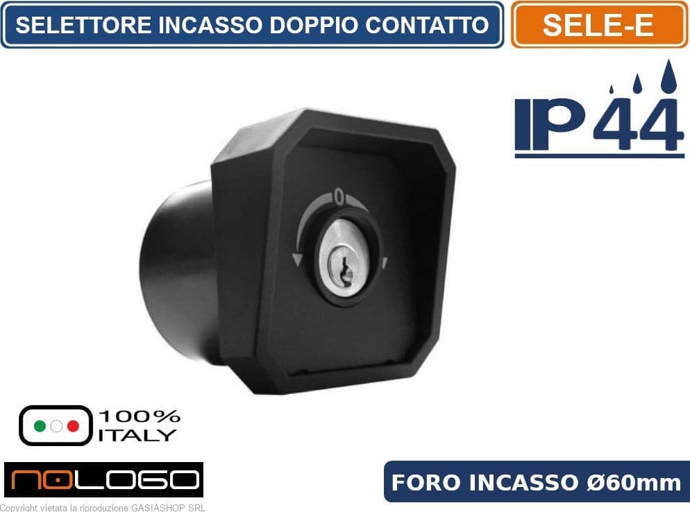 SELETTORE DA INCASSO A DOPPIO CONTATTO CON CHIAVI SELI-I - AUTOMAZIONE CANCELLO IP44 - 2