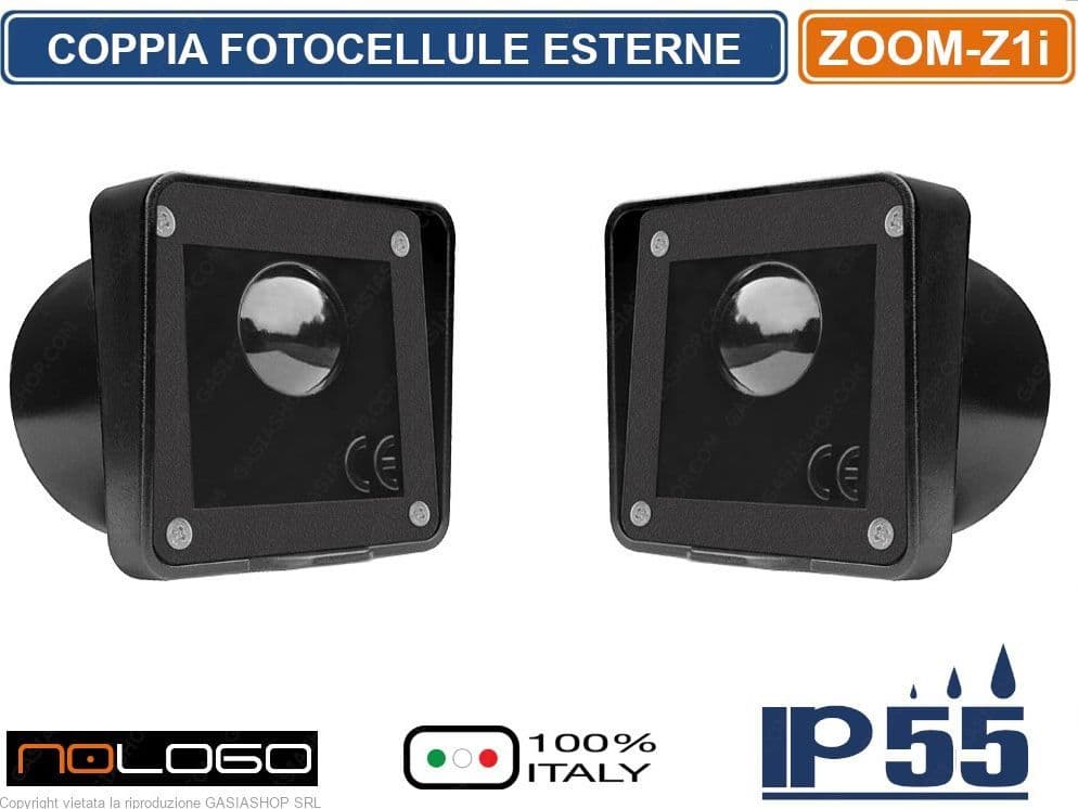 COPPIA FOTOCELLULE INFRAROSSO SINCRONIZZATE DA INCASSO DIAMETRO 60 MM PORTATA 30M  ZOOM-Z1i AUTOMAZIONE CANCELLO DA ESTERNO IP55 - 2