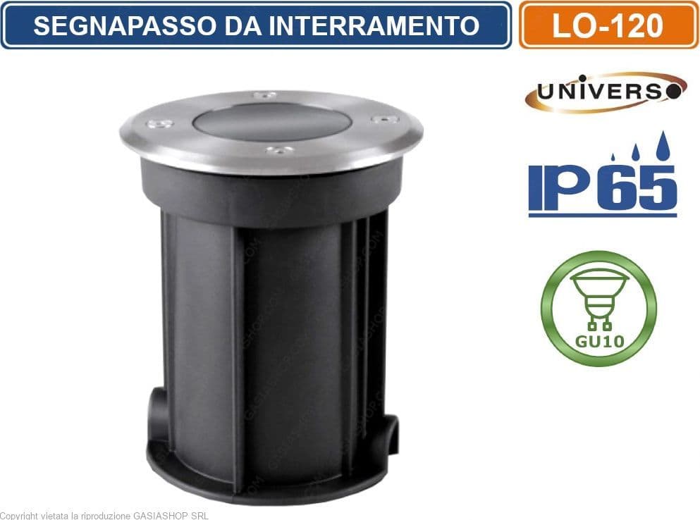 SEGNAPASSO PORTALAMPADA DA INTERRAMENTO CALPESTABILE PER LAMPADINE GU10 IP65 - 4