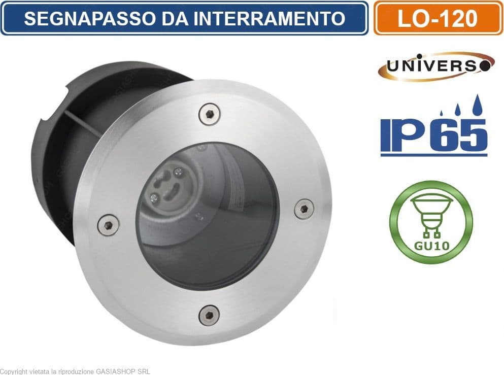 SEGNAPASSO PORTALAMPADA DA INTERRAMENTO CALPESTABILE PER LAMPADINE GU10 IP65 - 2
