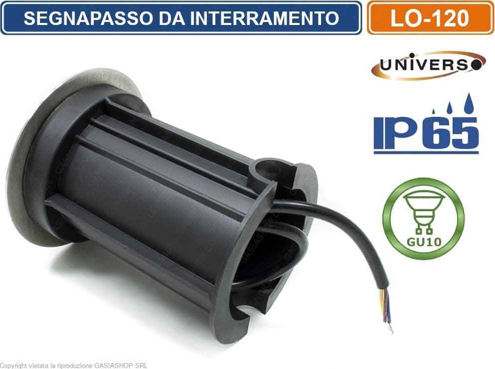 SEGNAPASSO PORTALAMPADA DA INTERRAMENTO CALPESTABILE PER LAMPADINE GU10 IP65 - 3