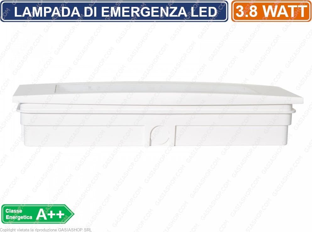 LAMPADA D'EMERGENZA A LED ANTI BLACK OUT 3.8 WATT 130 LM GRADO PROTEZIONE IP40 - 3