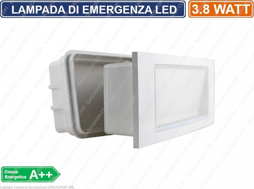 LAMPADA D'EMERGENZA A LED ANTI BLACK OUT 3.8 WATT 130 LM GRADO PROTEZIONE IP40 - 4