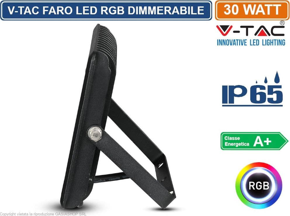 V-TAC VT-4932 FARO LED RGB 30W IP65 DIMMERABILE CON TELECOMANDO INFRAROSSI - SKU 5995 - 3